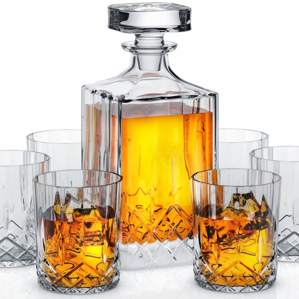 Miko Crystal Decanter Set With 6 Fashion Glasses